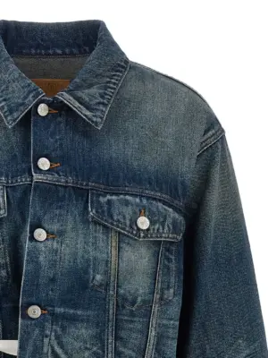 Tape denim jacket Woman MM6 MAISON MARGIELA Blue
