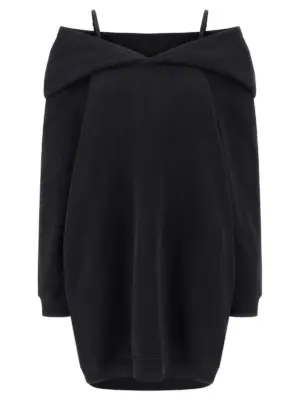 Off-shoulder hooded dress MM6 MAISON MARGIELA Black