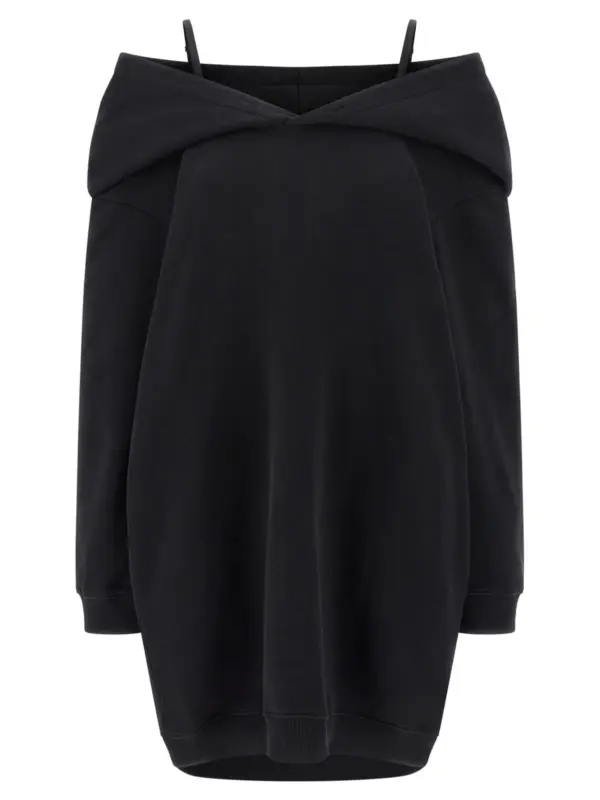 Off-shoulder hooded dress MM6 MAISON MARGIELA Black
