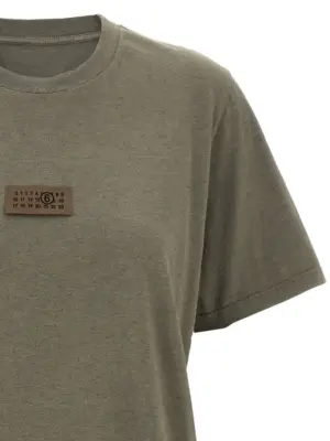 'Numeric signature MM6' patch t-shirt Woman MM6 MAISON MARGIELA Gray