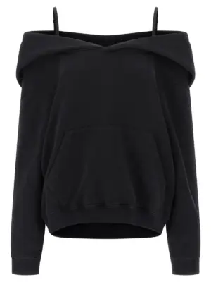 Off-shoulder hoodie MM6 MAISON MARGIELA Black