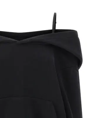 Off-shoulder hoodie Woman MM6 MAISON MARGIELA Black
