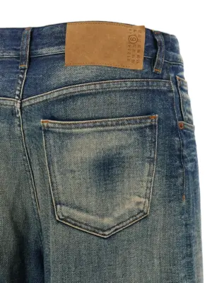 Wide leg jeans 100% cotton MM6 MAISON MARGIELA Blue