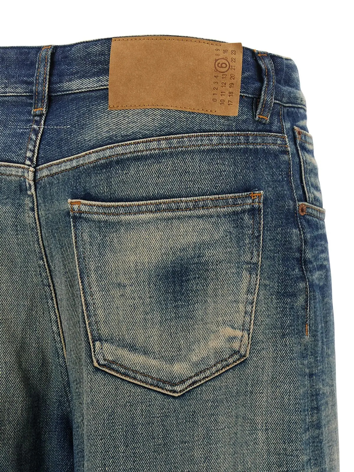 Джинси Mm6 Maison Margiela Wide leg Сині 4 Wide leg jeans 100% cotton MM6 MAISON MARGIELA Blue