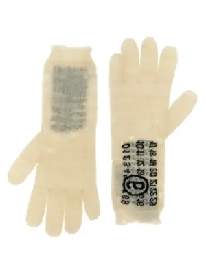 'Numeric signature MM6' gloves S52TS0043M13135103 MM6 MAISON MARGIELA White/Black