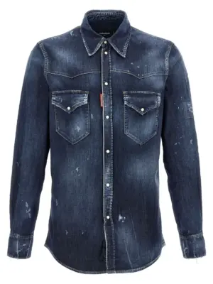 'Fashion western' shirt DSQUARED2 Blue