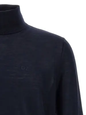 'D2' turtleneck sweater Man DSQUARED2 Blue