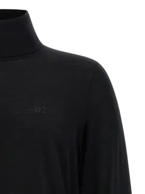 Wool turtleneck sweater Man DSQUARED2 Black
