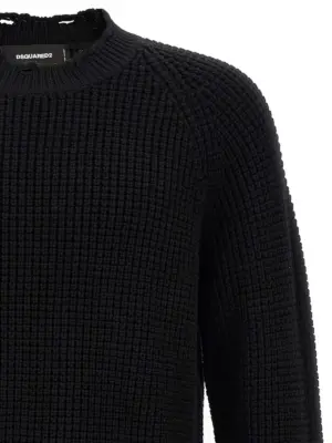 'destroyed' sweater Man DSQUARED2 Black