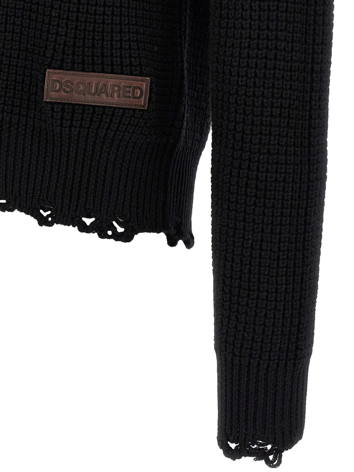 Светр Dsquared2 destroyed Чорний 4 'destroyed' sweater 100% wool DSQUARED2 Black