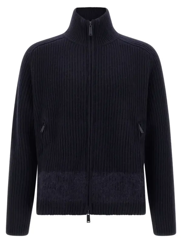 Carded wool insert cardigan DSQUARED2 Blue