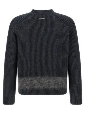 Carded wool insert sweater S74HA1547D13150859 DSQUARED2 Gray