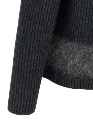 Carded wool insert sweater 93% wo