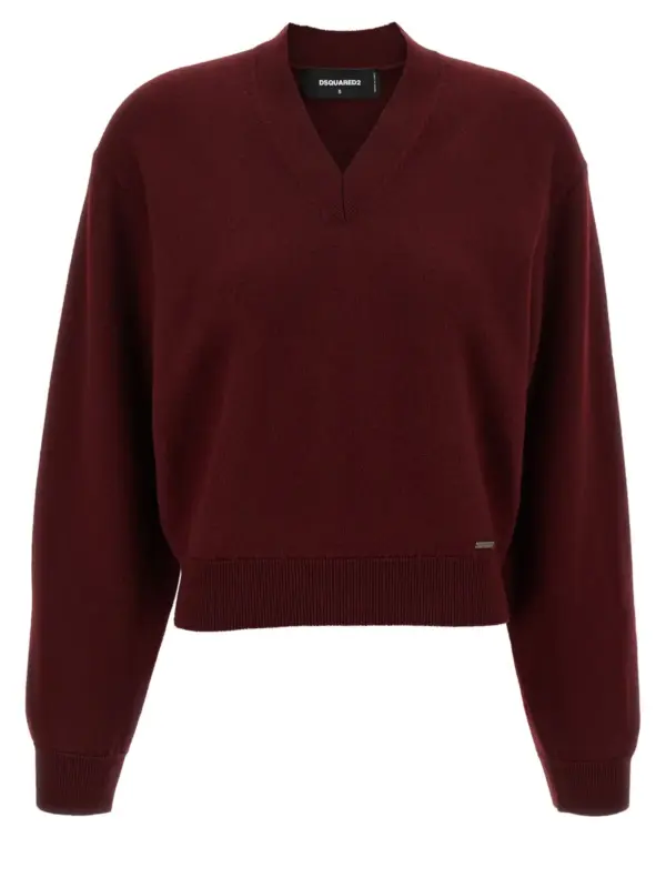 Cropped sweater DSQUARED2 Bordeaux