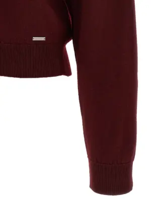 Cropped sweater 100% virgin wool DSQUARED2 Bordeaux