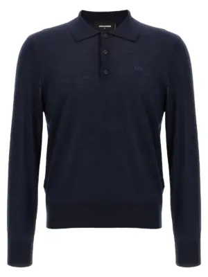 Logo embroidery polo shirt DSQUARED2 Blue