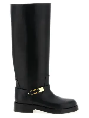 Logo strap boots ELISABETTA FRANCHI Black
