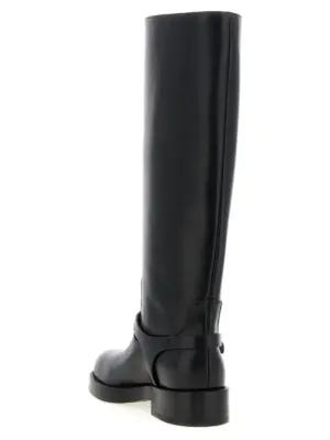 Logo strap boots Woman ELISABETTA FRANCHI Black