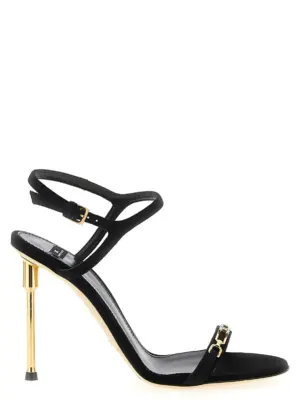 Sculpture heel sandals ELISABETTA FRANCHI Black