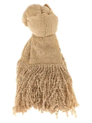 Bouclé fringed scarf FABIANA FILIPPI Beige