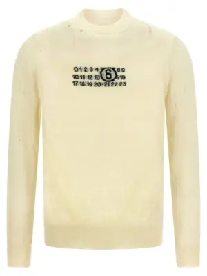 'Numeric signature MM6' sweater MM6 MAISON MARGIELA Beige