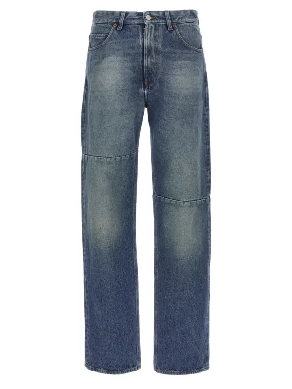 Asymmetric stitching jeans MM6 MAISON MARGIELA Blue