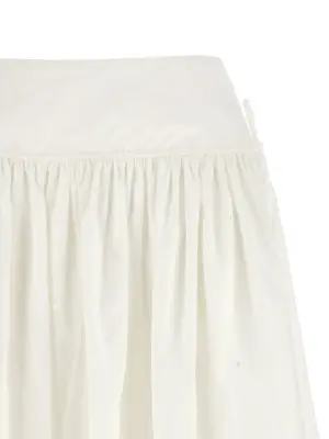 'White Cotton Embroidered Midi' skirt Woman SELF PORTRAIT White