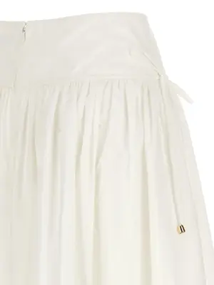 'White Cotton Embroidered Midi' skirt 100% cotton SELF PORTRAIT White