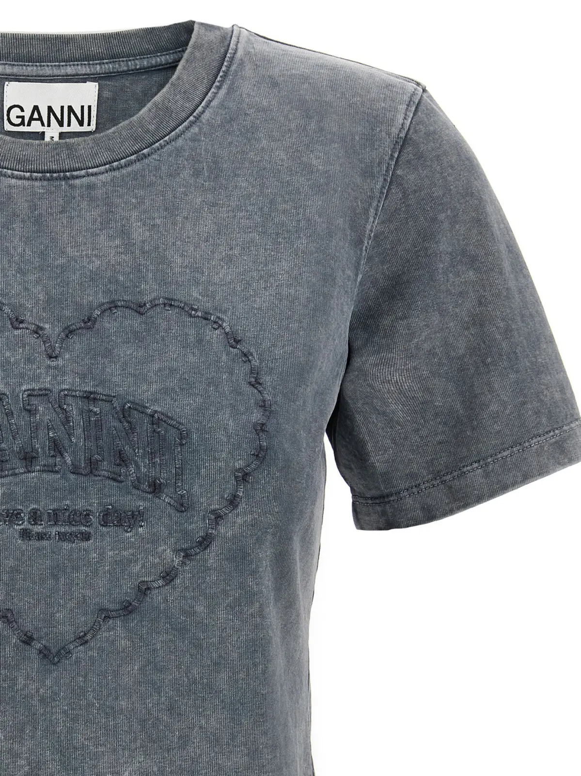 Футболка Ganni Grey Washed Heart Сіра 3 'Grey Washed Heart' T-shirt Woman GANNI Gray