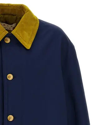 Cotton gabardine parka Man MARNI Blue