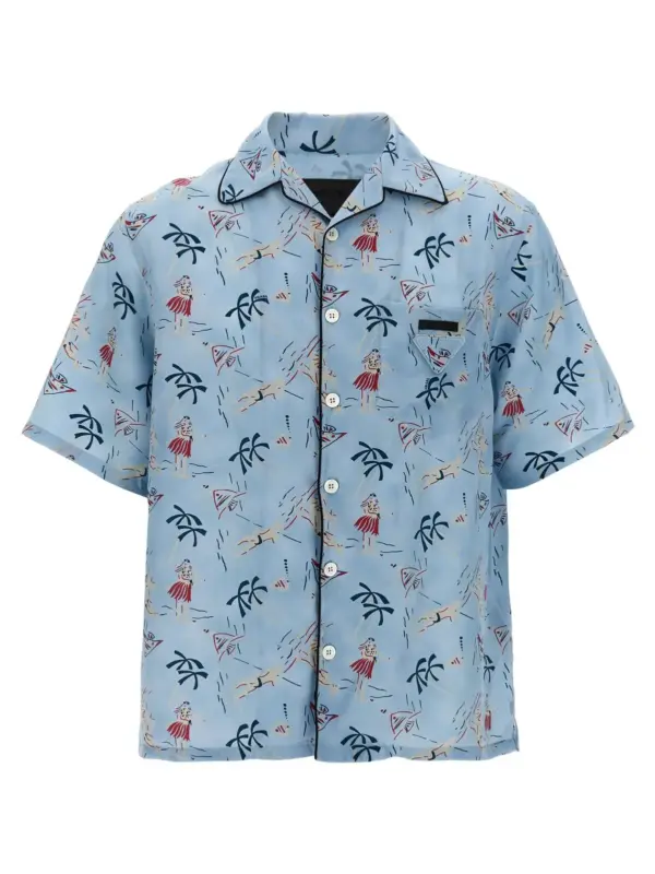 'Hawaii' shirt PRADA Light Blue