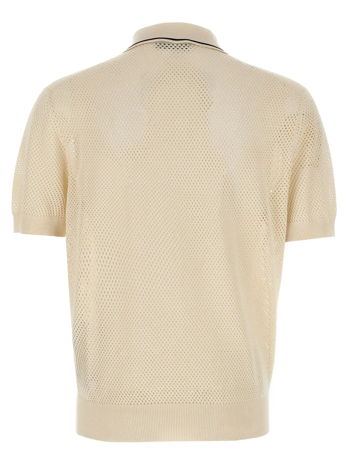 Поло Prada ажурне Біле 2 Openwork polo shirt UMF004SOOO16UQF0K74 PRADA White