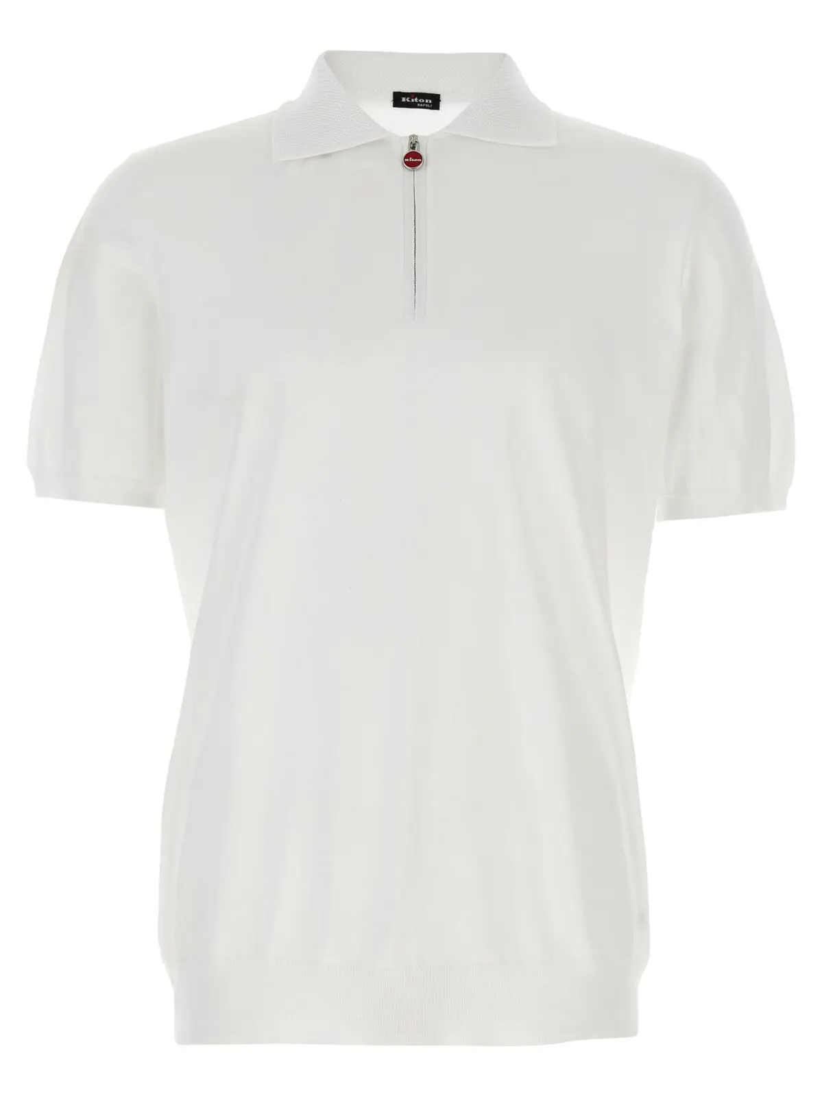 Поло Kiton Honeycomb Біле 1 Honeycomb polo shirt KITON White