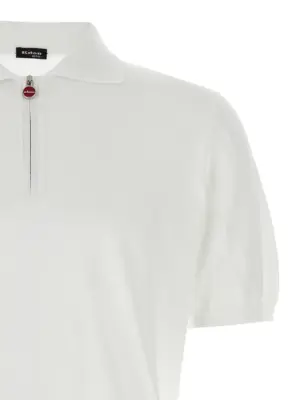 Honeycomb polo shirt Man KITON White
