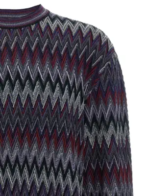 Zigzag pattern sweater Man MISSONI Blue