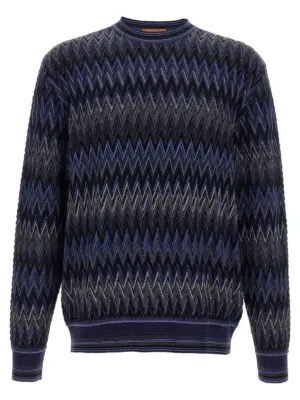 Zigzag pattern sweater MISSONI Blue