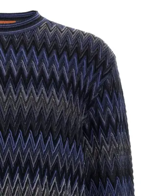 Zigzag pattern sweater Man MISSONI Blue
