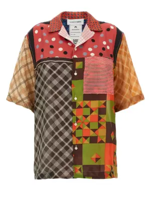 'Regenerated Silk Scarves Bowling' shirt Woman MARINE SERRE Multicolor