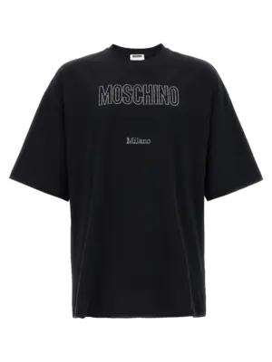 Rhinestone logo T-shirt MOSCHINO Multicolor