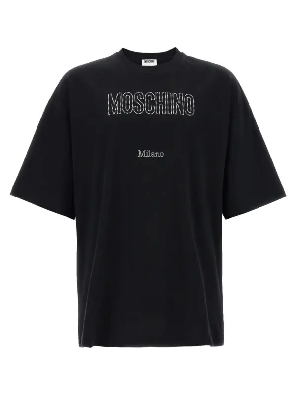 Rhinestone logo T-shirt MOSCHINO Multicolor