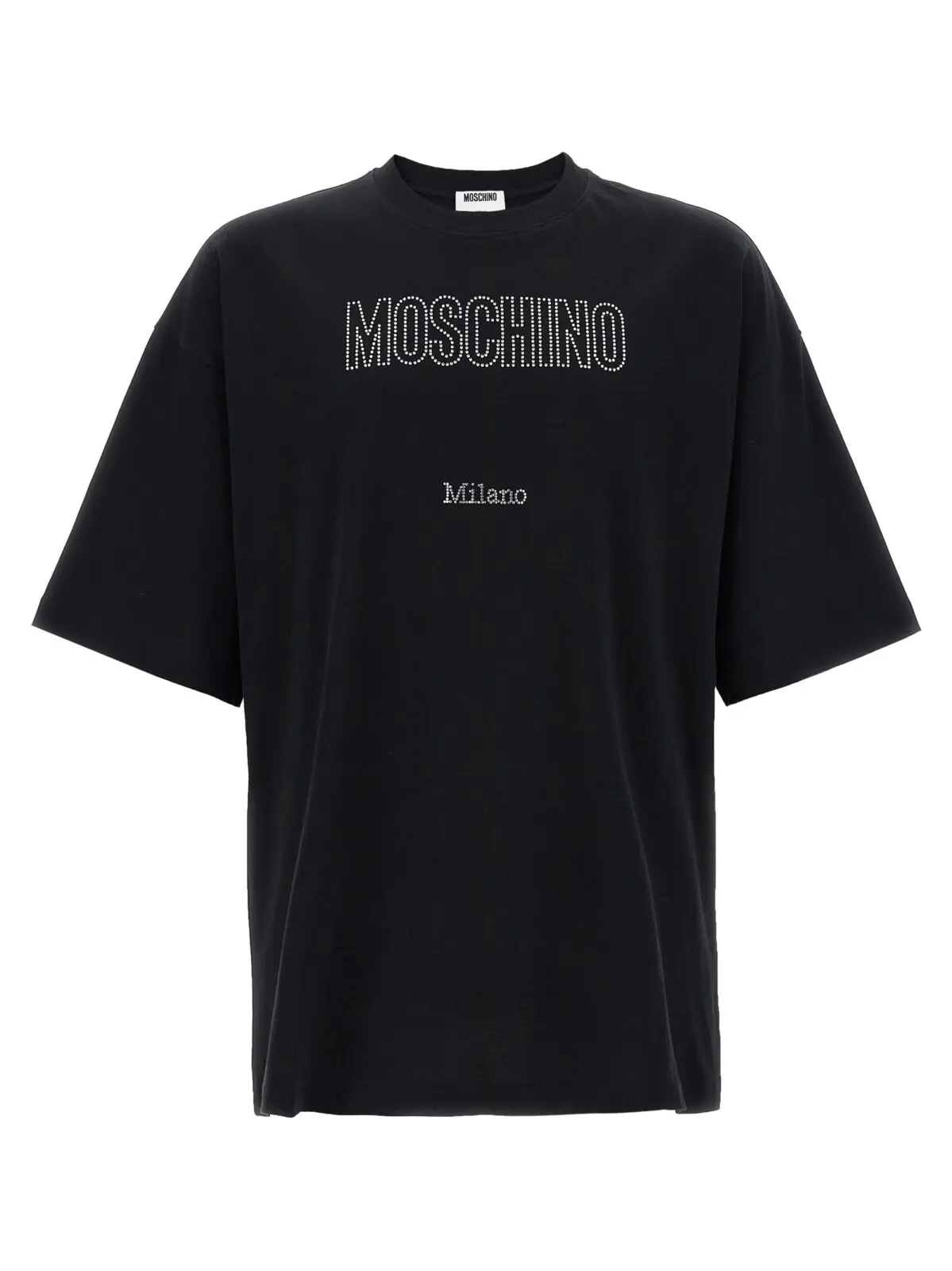 Футболка Moschino з логотипом зі стразів Багатокольорова 1 Rhinestone logo T-shirt MOSCHINO Multicolor
