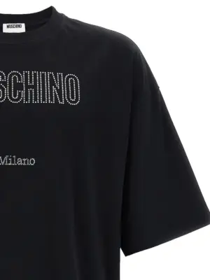Rhinestone logo T-shirt Man MOSCHINO Multicolor