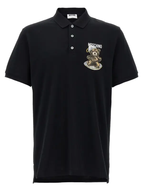 Press polo shirt MOSCHINO Black