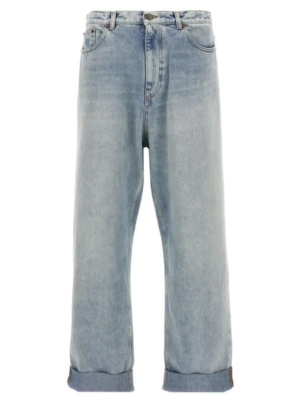 Valentino Garavani turn-up jeans VALENTINO GARAVANI Light Blue