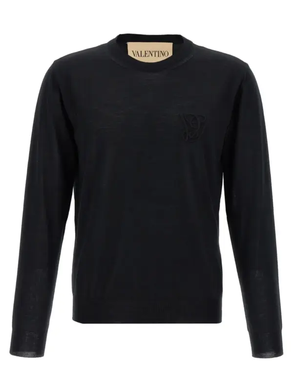 Valentino Garavani logo embroidery sweater VALENTINO GARAVANI Black