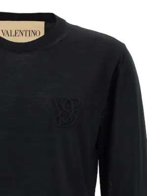 Valentino Garavani logo embroidery sweater Man VALENTINO GARAVANI Black
