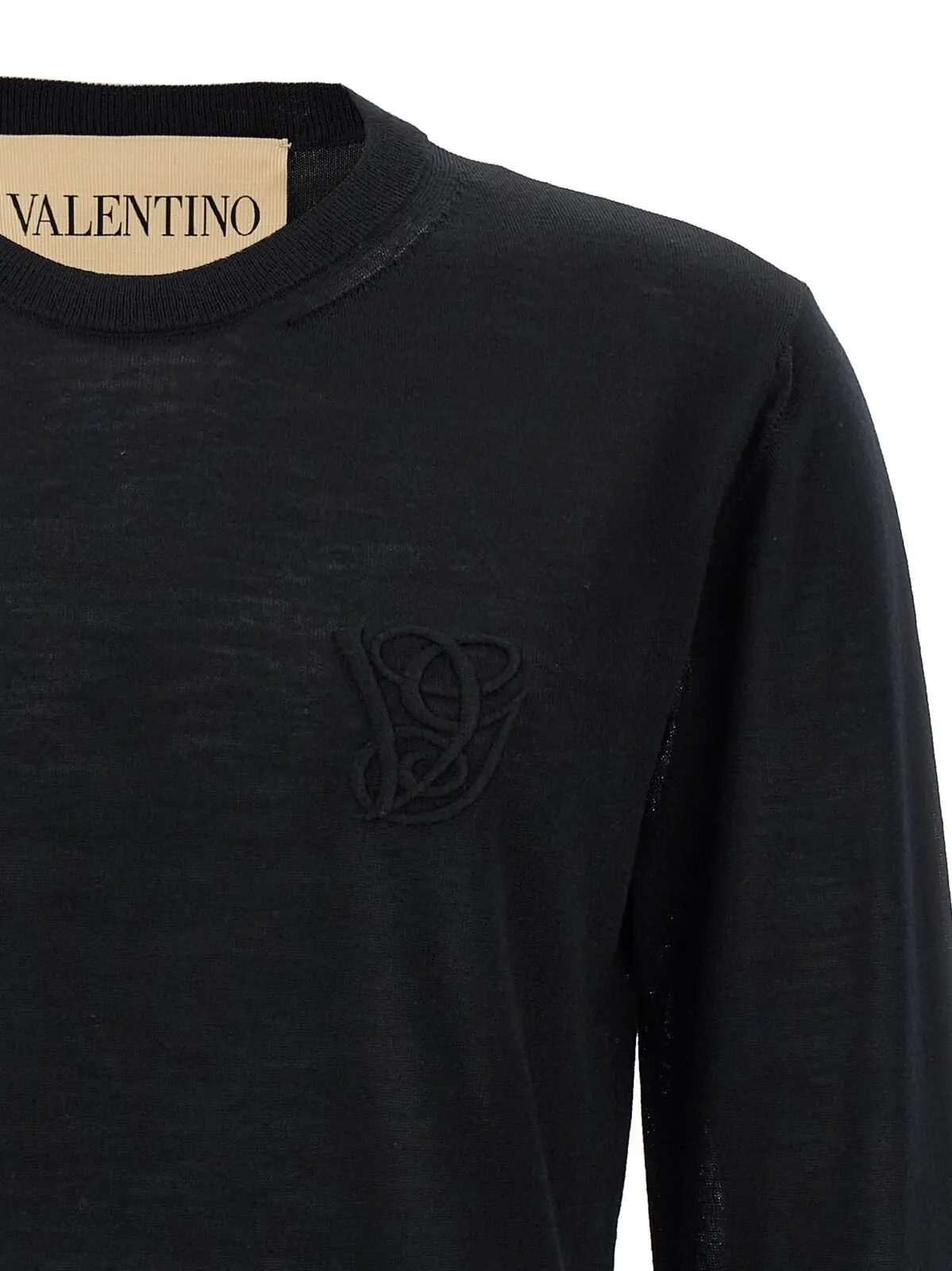 Светр Valentino Garavani з вишитим логотипом Чорний 3 Valentino Garavani logo embroidery sweater Man VALENTINO GARAVANI Black