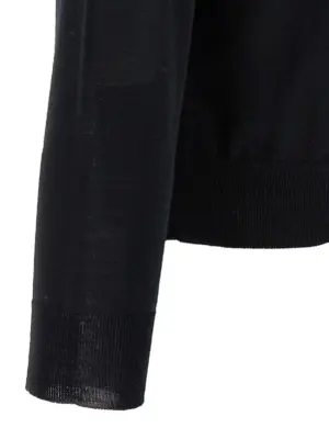 Valentino Garavani logo embroidery sweater 100% virgin wool VALENTINO GARAVANI Black