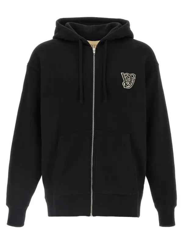Valentino Garavani hoodie VG patch VALENTINO GARAVANI Black