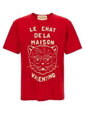 Valentino Garavani 'Le Chat de la Maison' T-shirt VALENTINO GARAVANI Red